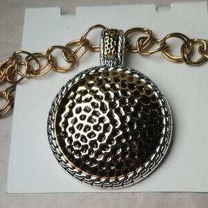 Chunky Hammeted Metal Pendant